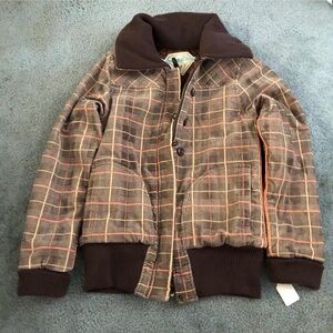 American Vintage Brown Plaid Jacket
